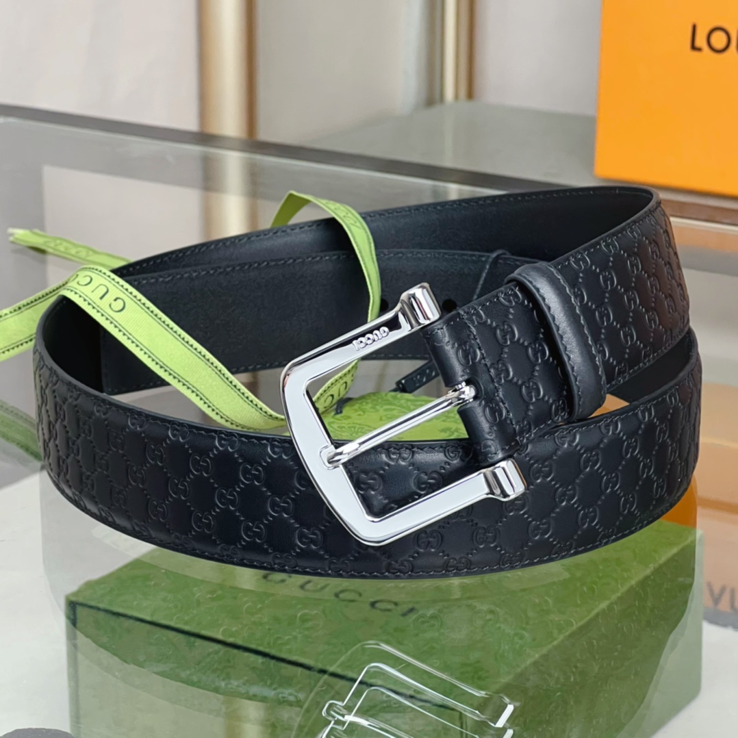 Gucci Belt With Square Buckle - DopestKickz