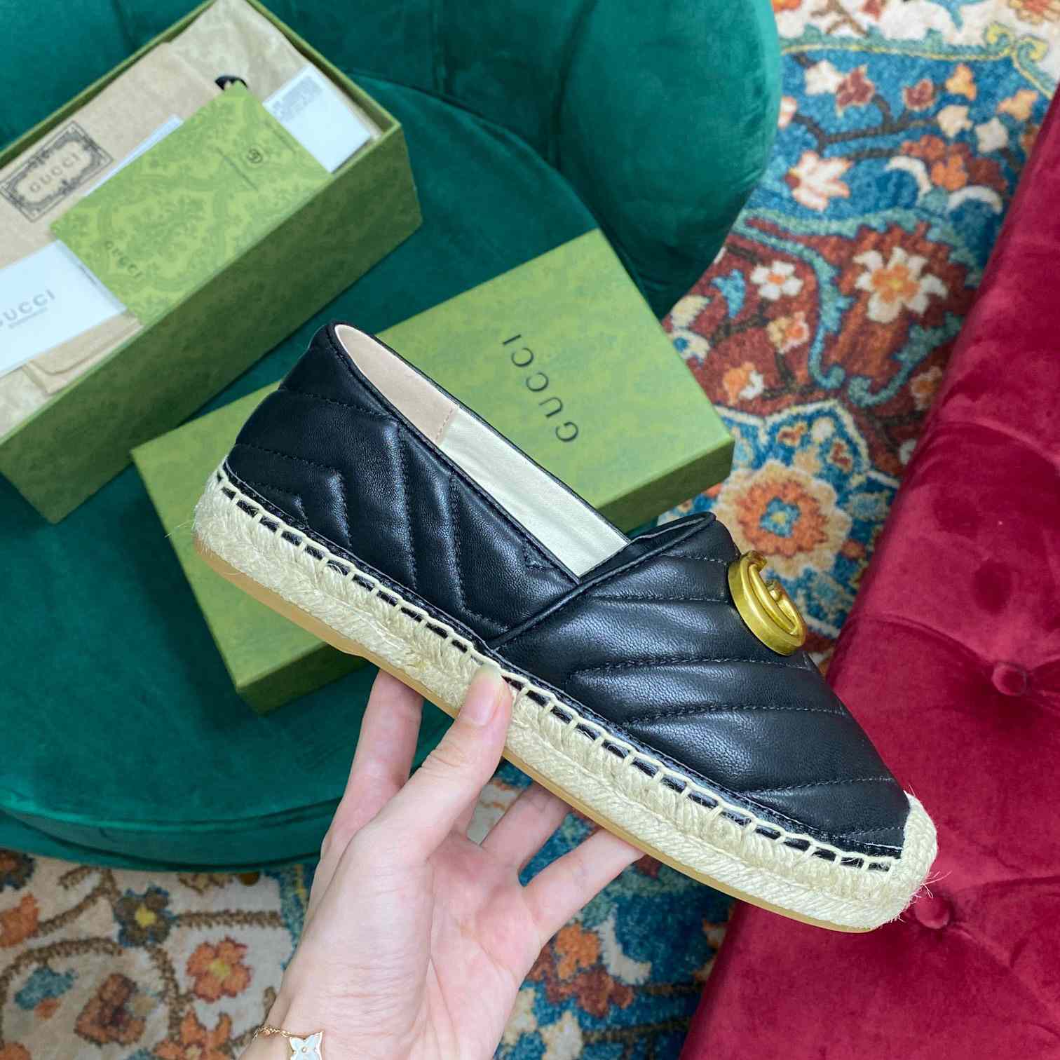 Gucci Leather Espadrille With Double G - DopestKickz