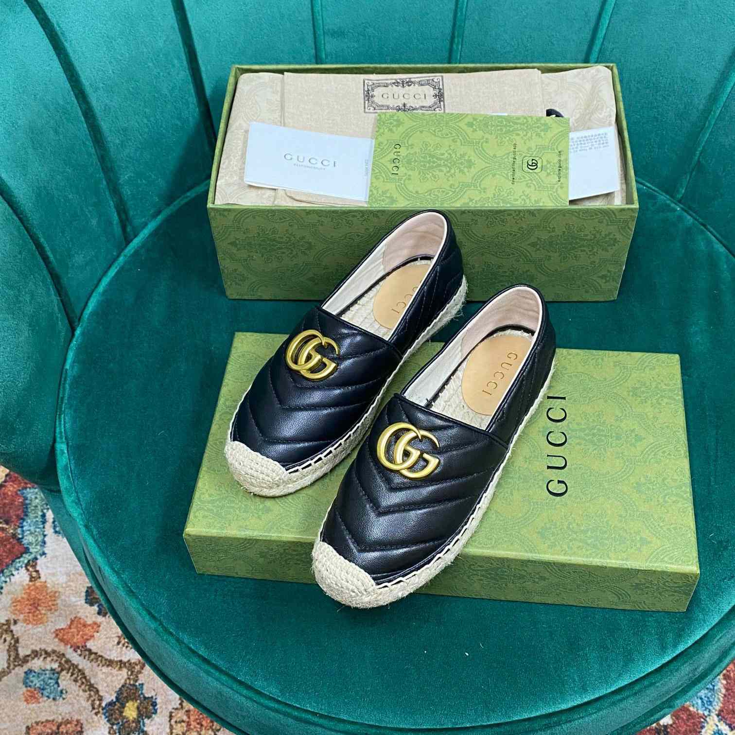Gucci Leather Espadrille With Double G - DopestKickz