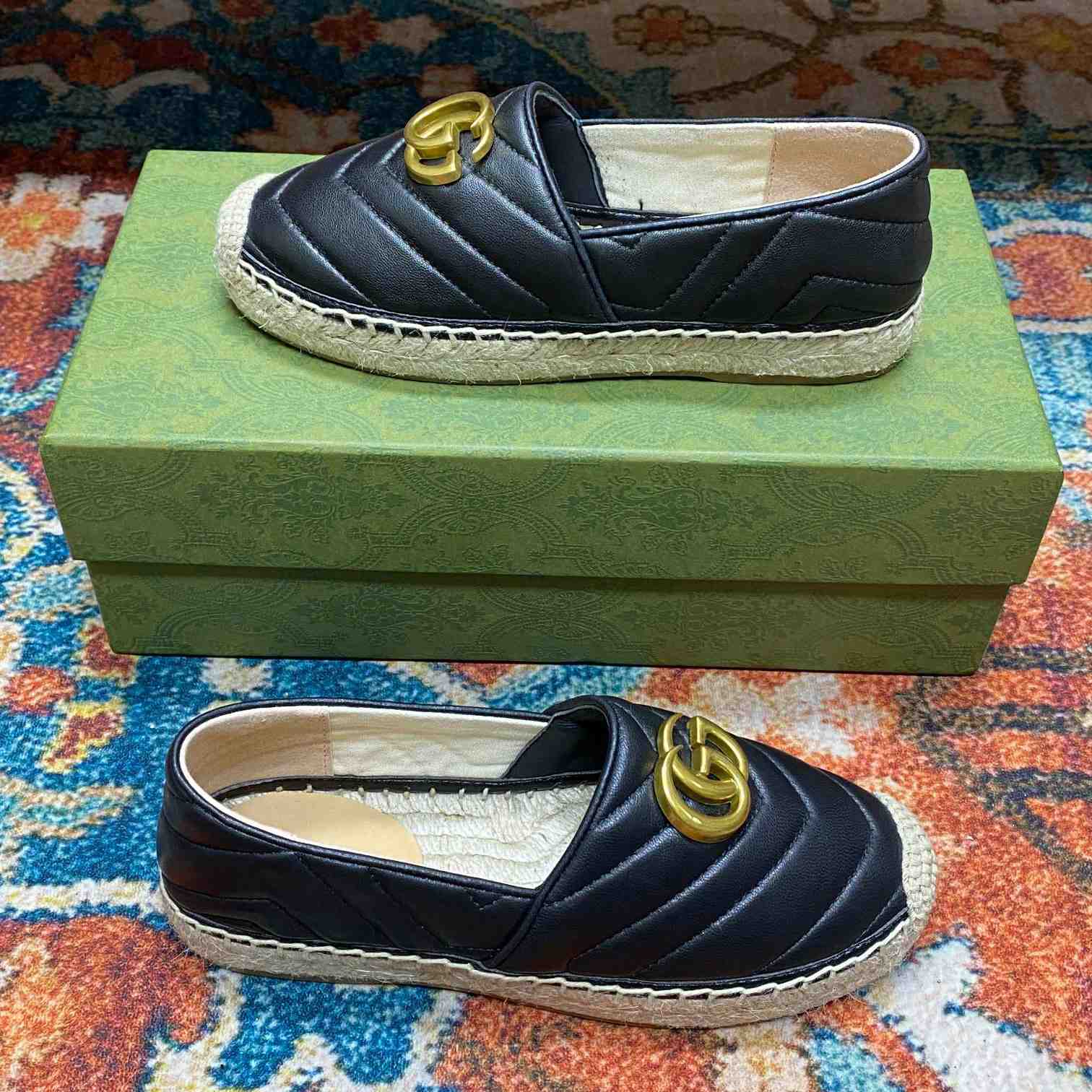 Gucci Leather Espadrille With Double G - DopestKickz