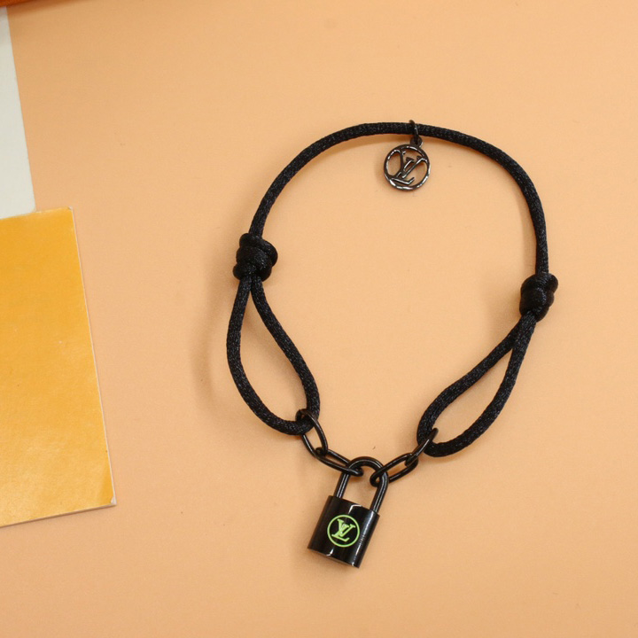 Louis Vuitton  Silver Lockit X Virgil Abloh Bracelet, Black Titanium     Q05270 - DopestKickz