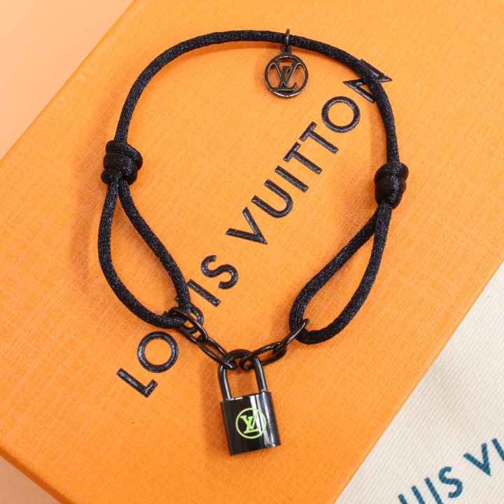 Louis Vuitton  Silver Lockit X Virgil Abloh Bracelet, Black Titanium     Q05270 - DopestKickz
