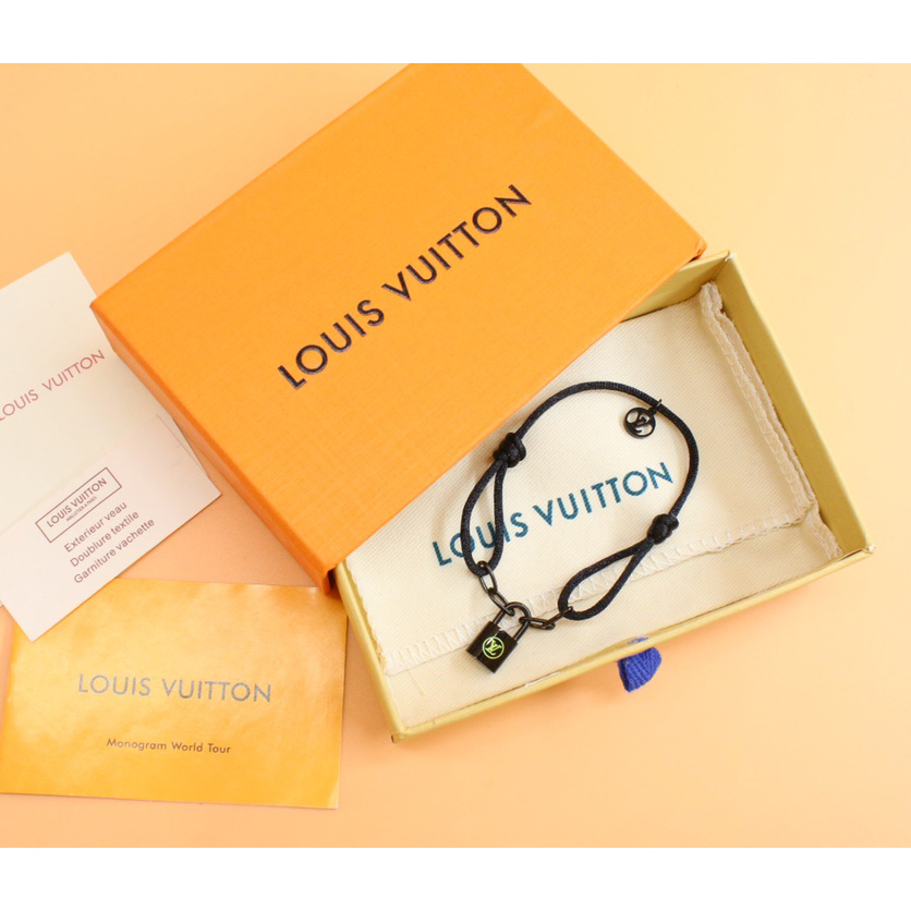 Louis Vuitton  Silver Lockit X Virgil Abloh Bracelet, Black Titanium     Q05270 - DopestKickz