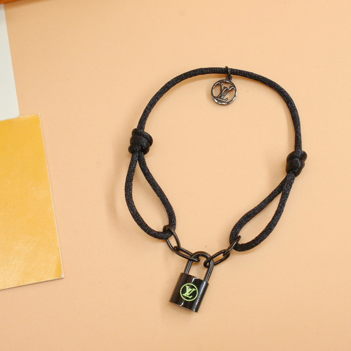 Louis Vuitton  Silver Lockit X Virgil Abloh Bracelet, Black Titanium     Q05270 - DopestKickz
