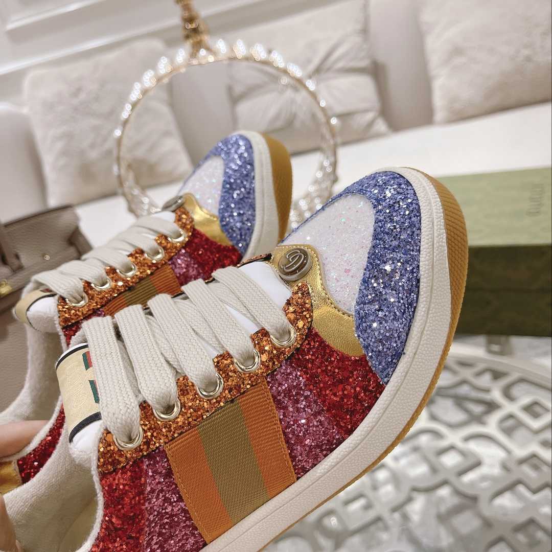 Gucci Lovelight Screener Sneaker With Glitter - DopestKickz
