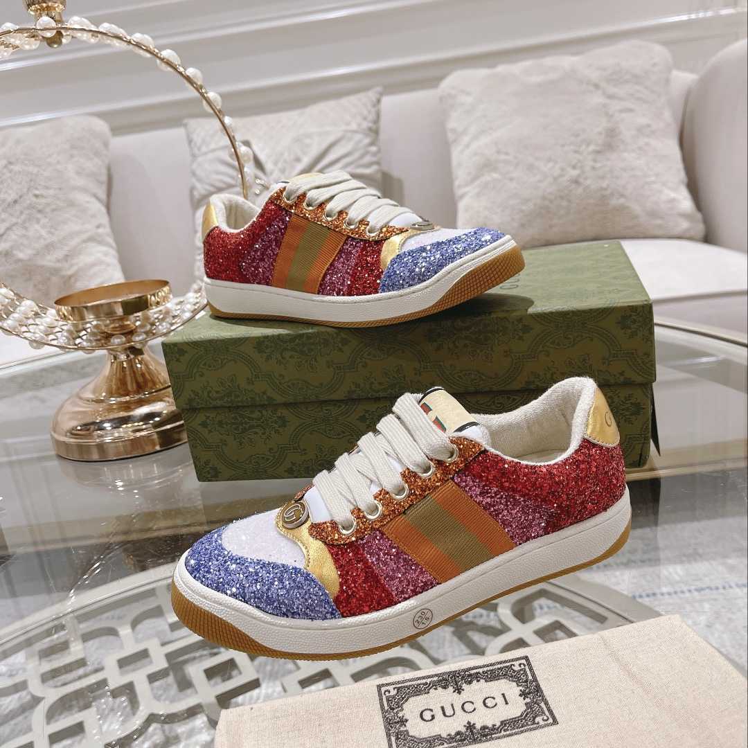 Gucci Lovelight Screener Sneaker With Glitter - DopestKickz