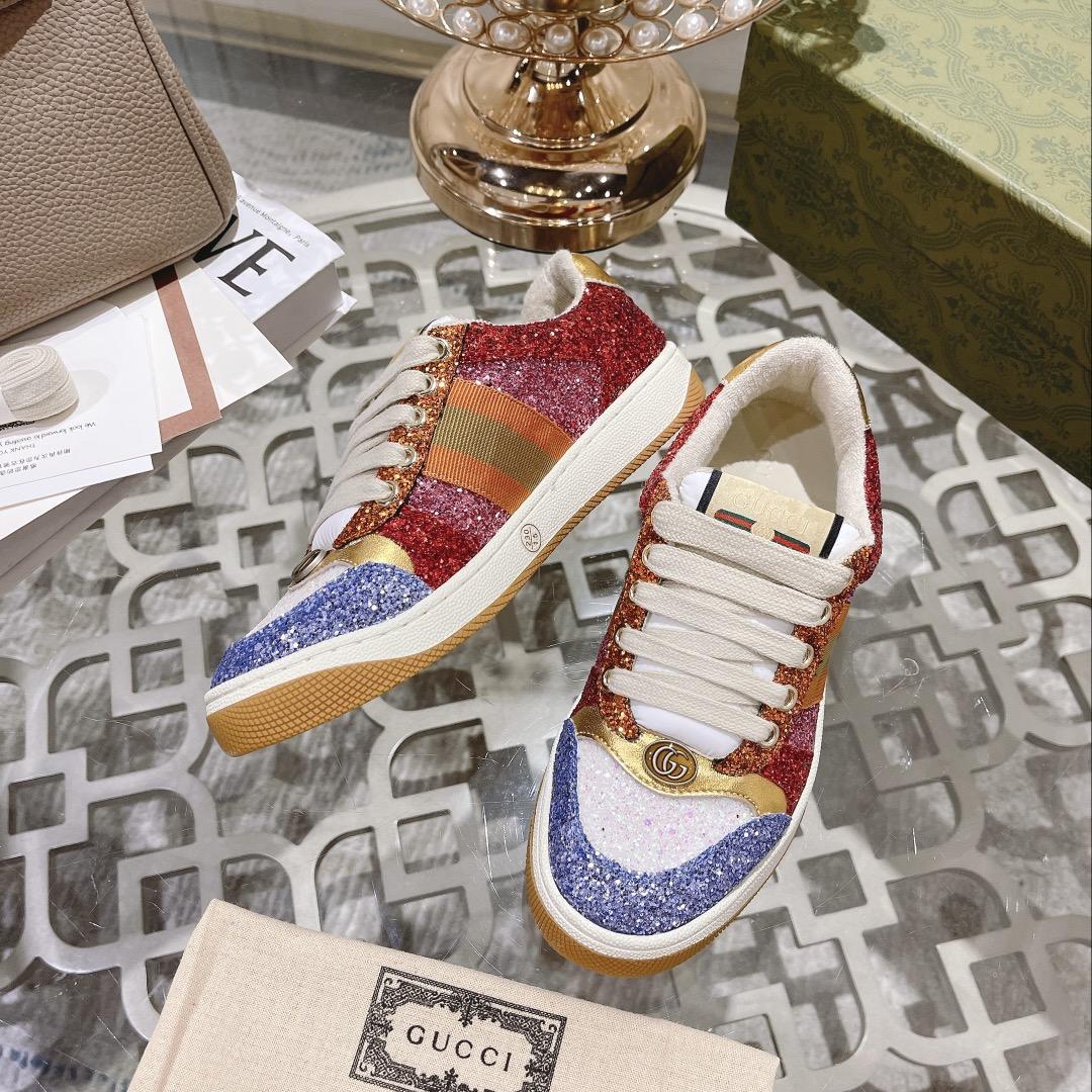 Gucci Lovelight Screener Sneaker With Glitter - DopestKickz