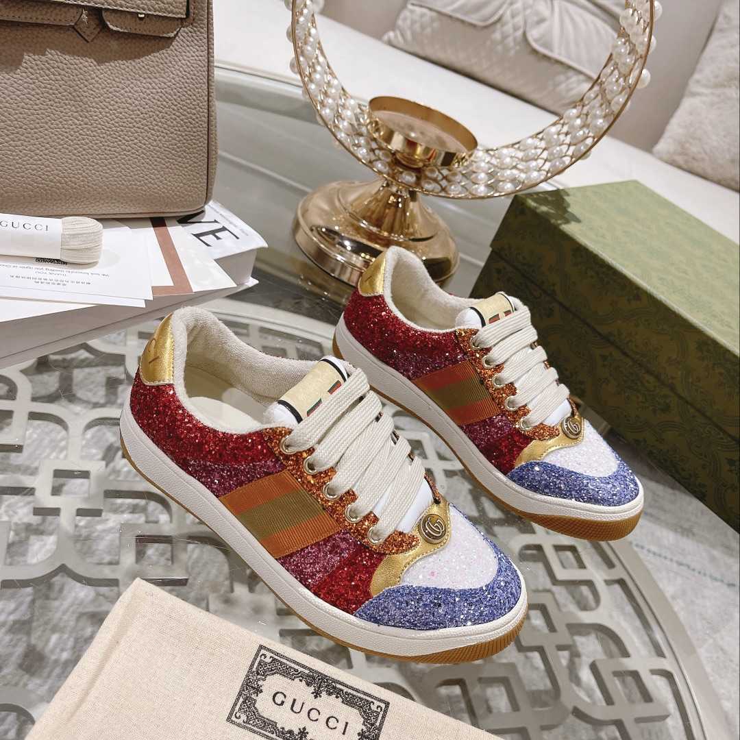 Gucci Lovelight Screener Sneaker With Glitter - DopestKickz