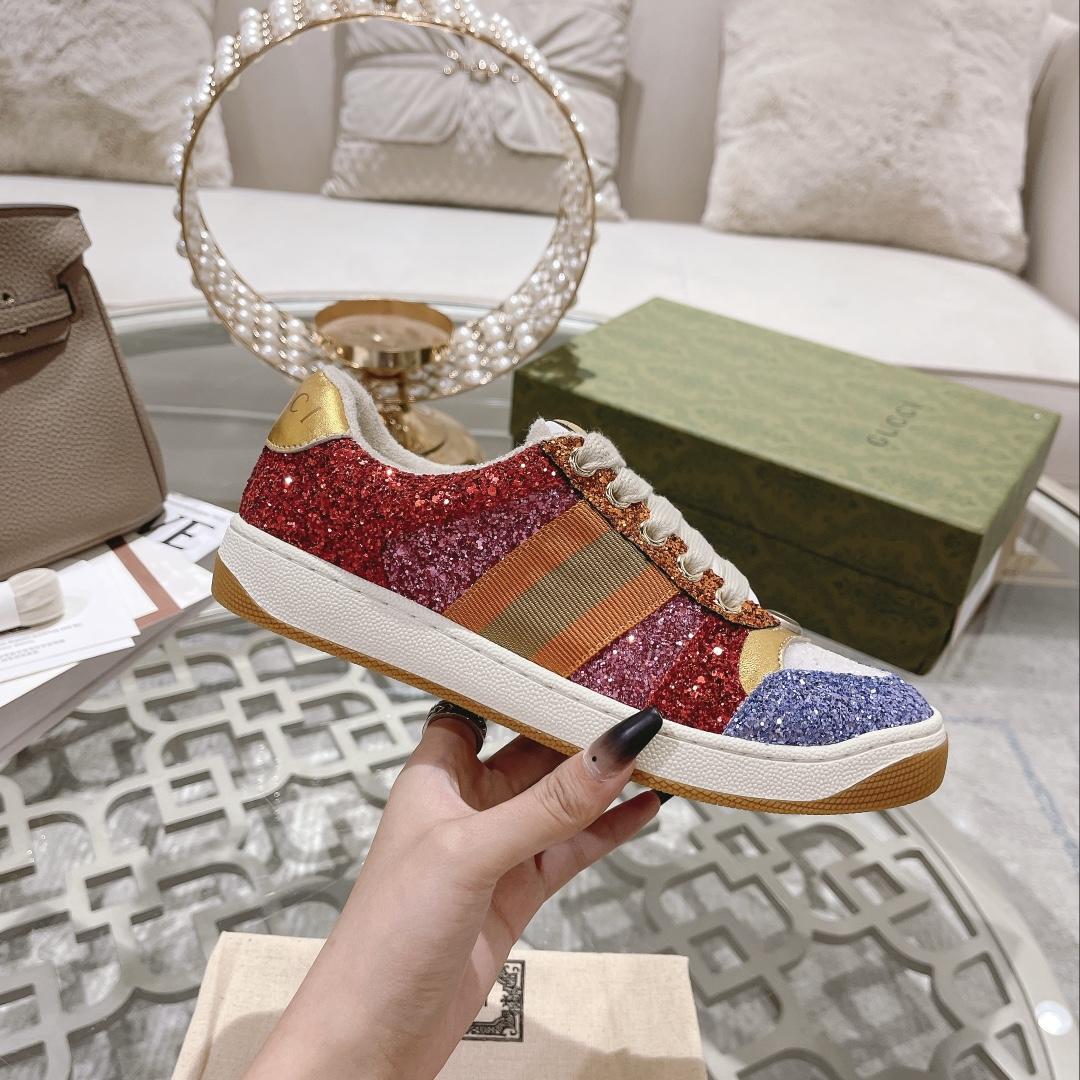 Gucci Lovelight Screener Sneaker With Glitter - DopestKickz