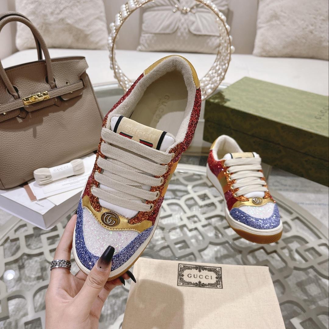 Gucci Lovelight Screener Sneaker With Glitter - DopestKickz