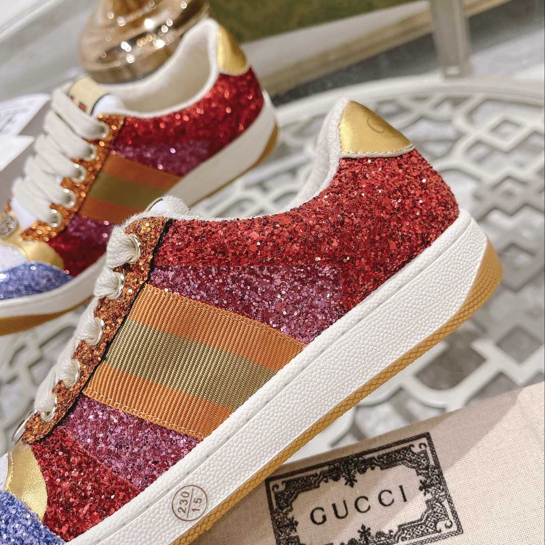 Gucci Lovelight Screener Sneaker With Glitter - DopestKickz