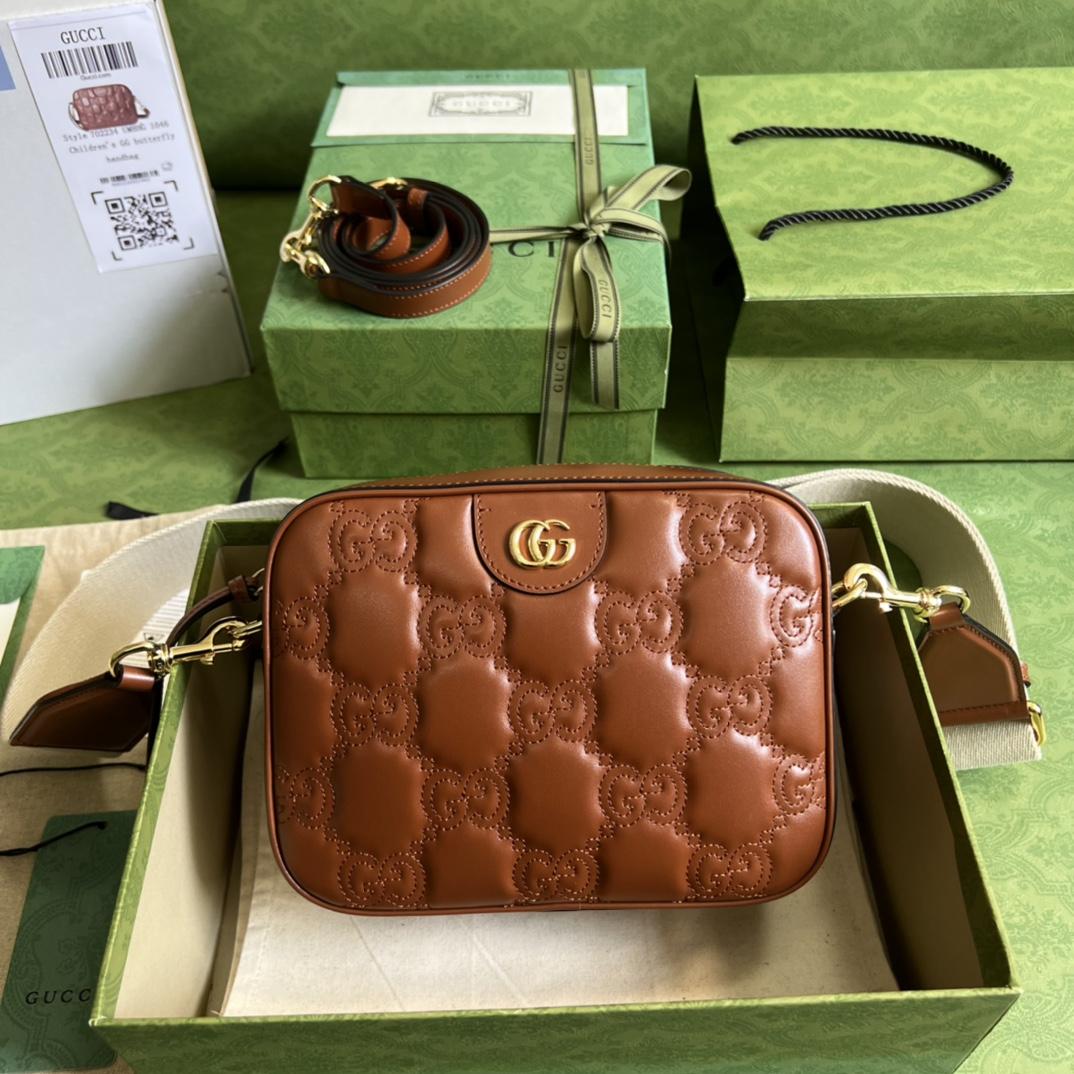 Gucci GG Matelassé Leather Shoulder Bag(21.5-17-7.5cm) - DopestKickz