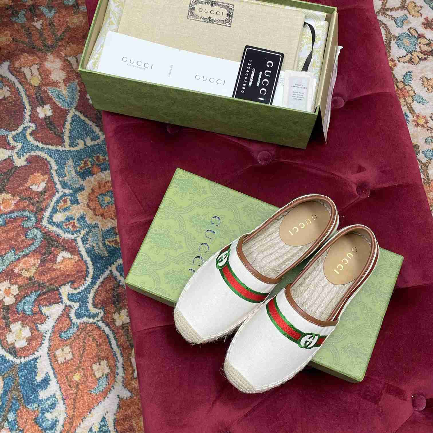 Gucci Embroidered Canvas & Leather Espadrille - DopestKickz