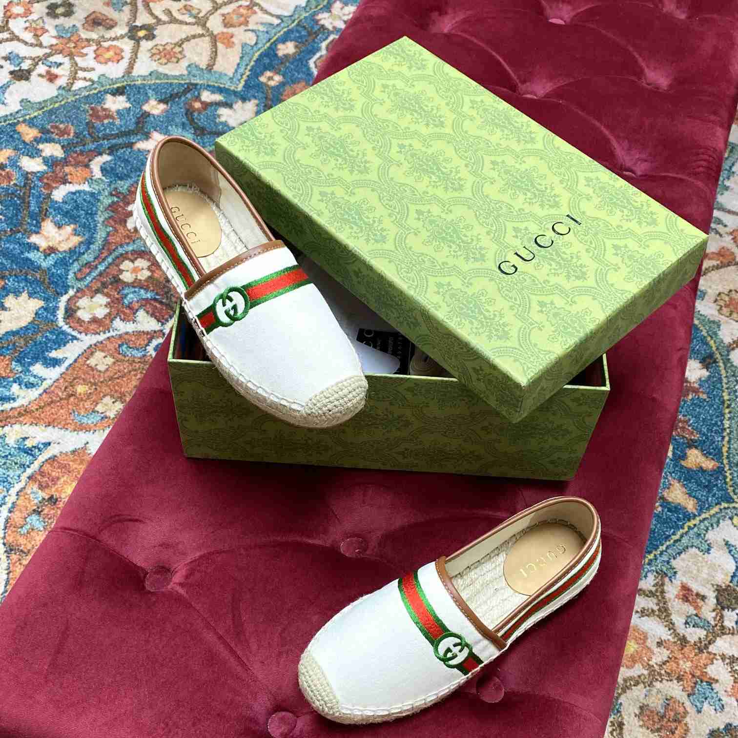 Gucci Embroidered Canvas & Leather Espadrille - DopestKickz
