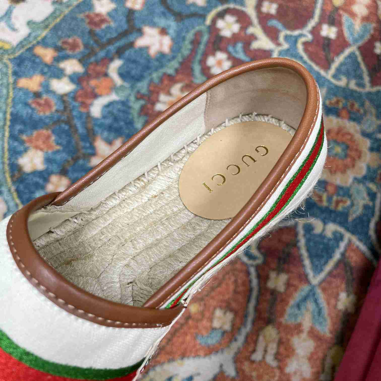Gucci Embroidered Canvas & Leather Espadrille - DopestKickz