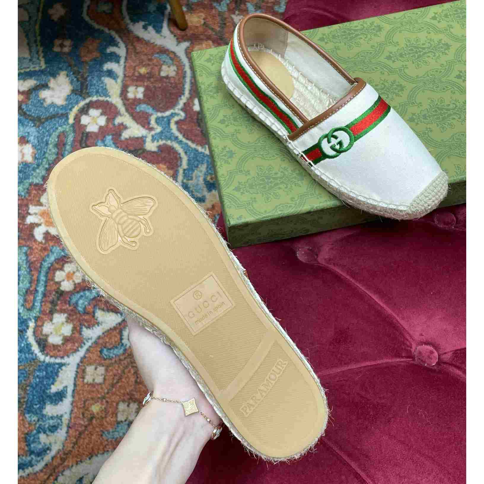 Gucci Embroidered Canvas & Leather Espadrille - DopestKickz