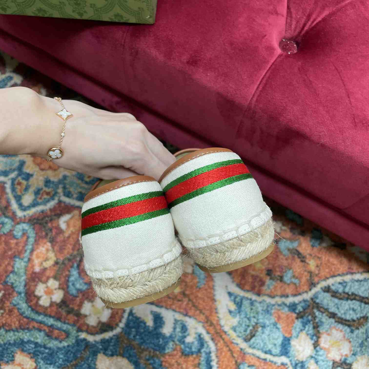 Gucci Embroidered Canvas & Leather Espadrille - DopestKickz