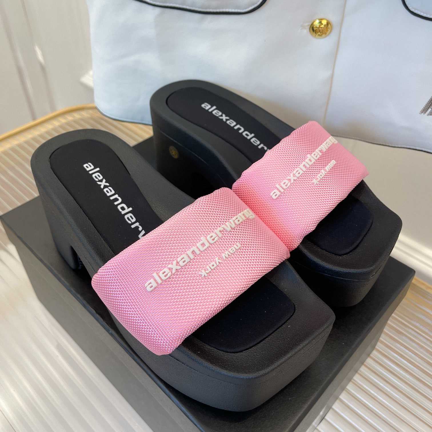 Alexander Wang Aw Platform Slide In Nylon - DopestKickz