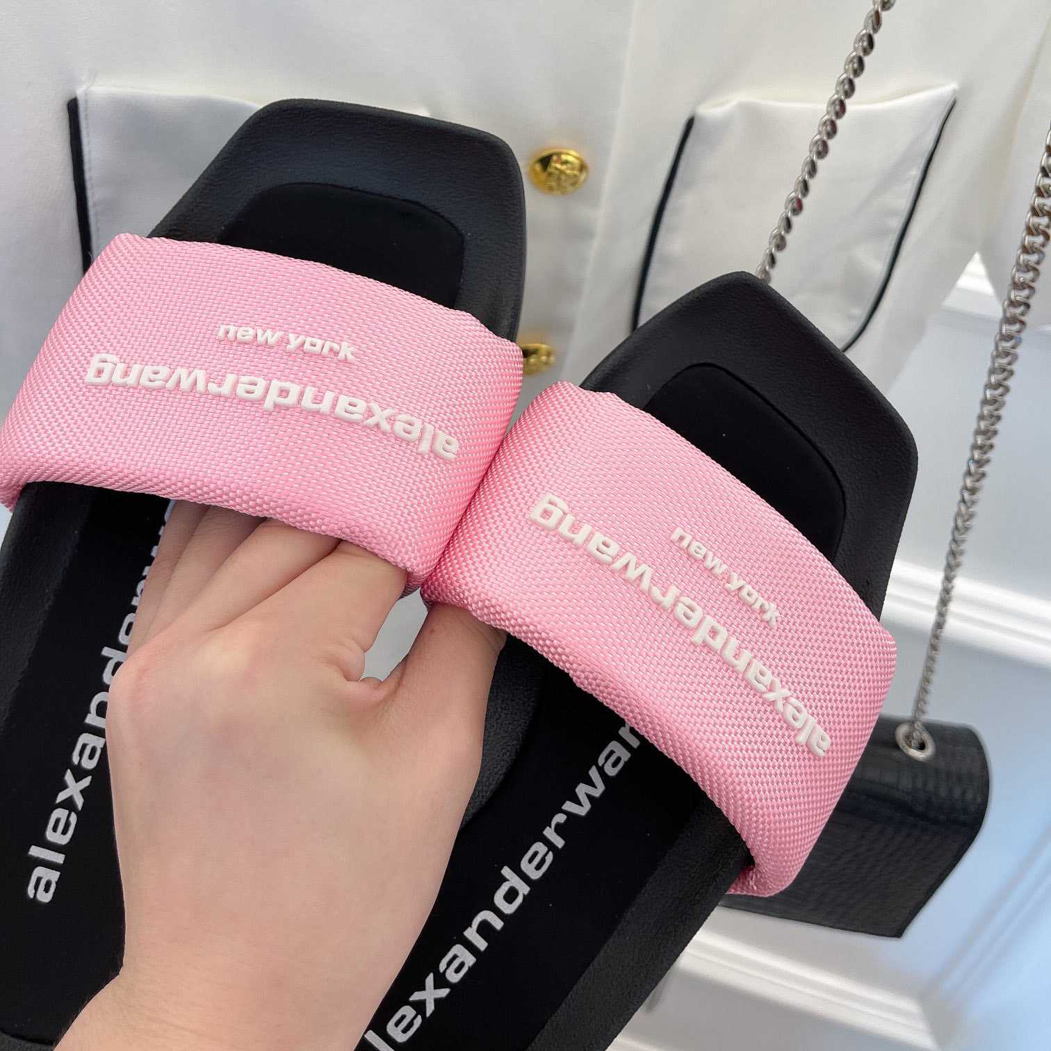 Alexander Wang Aw Platform Slide In Nylon - DopestKickz