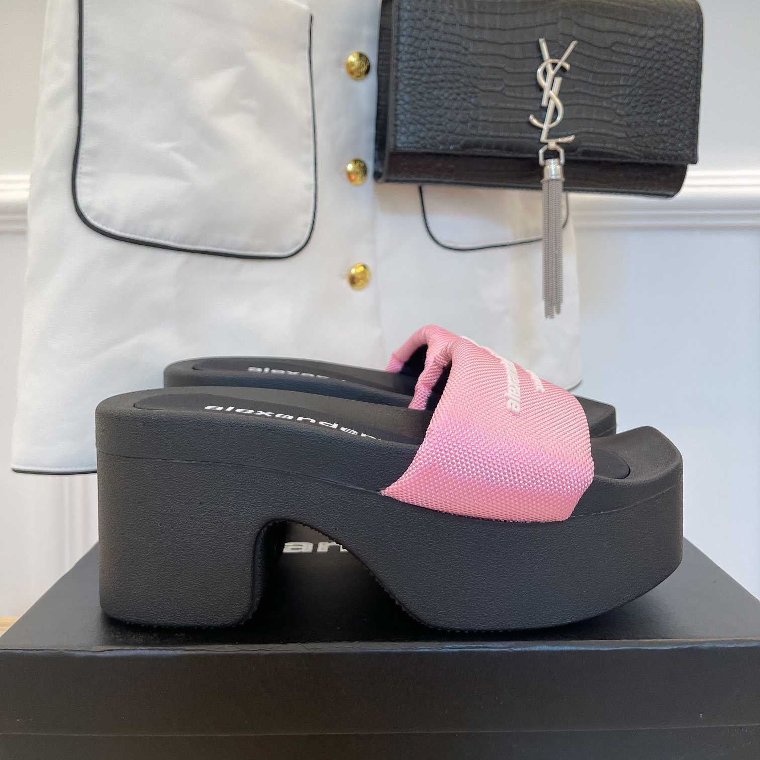 Alexander Wang Aw Platform Slide In Nylon - DopestKickz