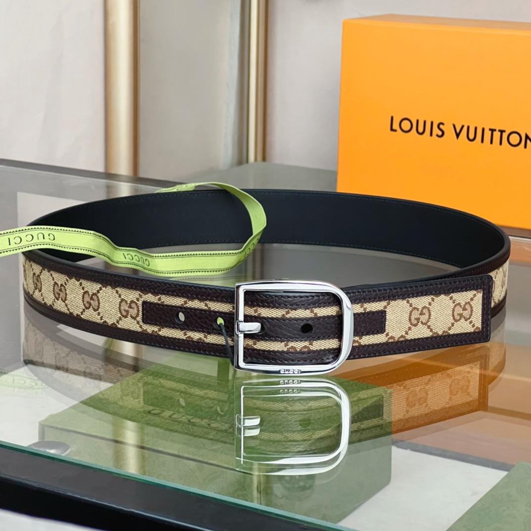 Gucci GG Belt With Square Buckle - DopestKickz