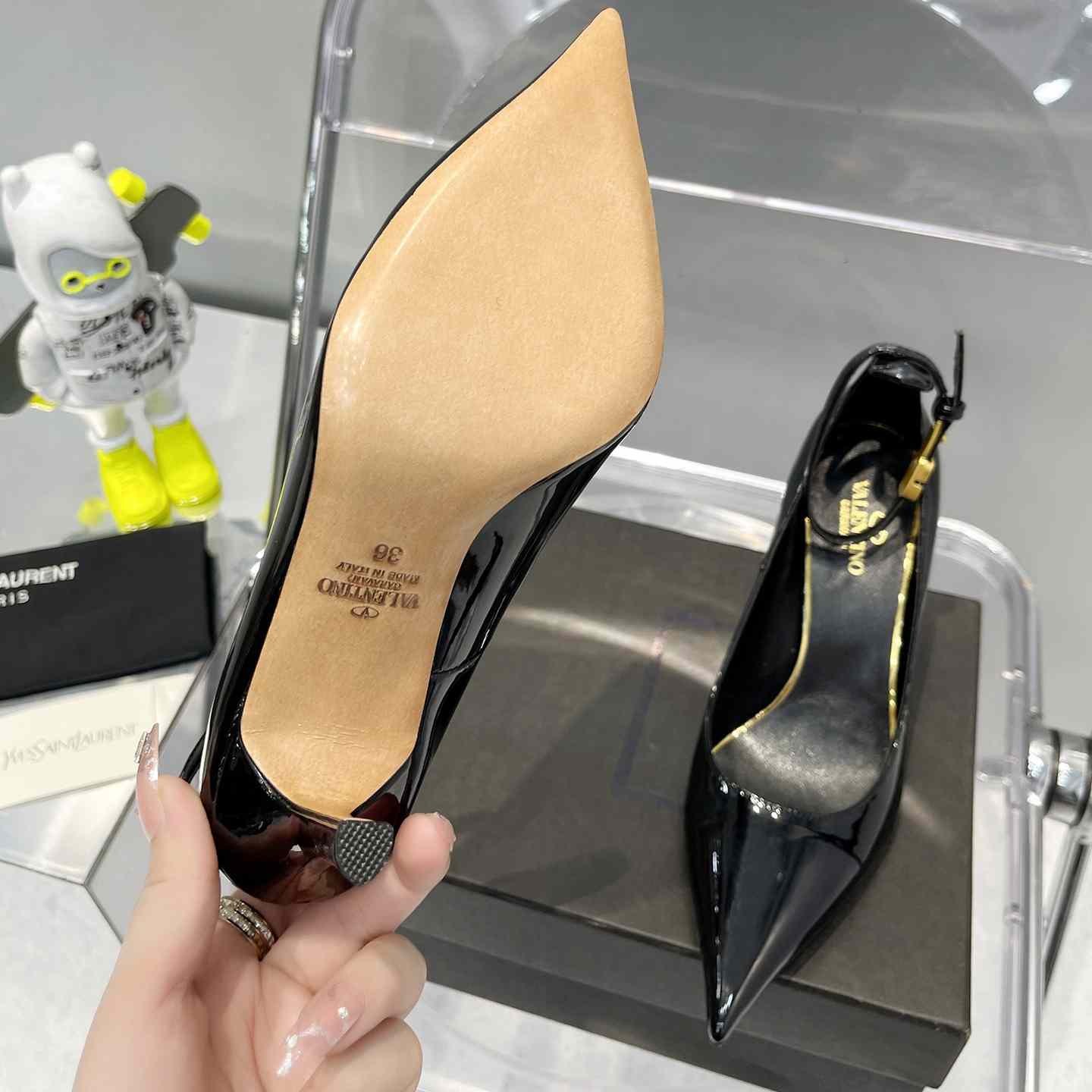 Valenti Garavani Tan-Go  Patent Leather Pump 85MM - DopestKickz
