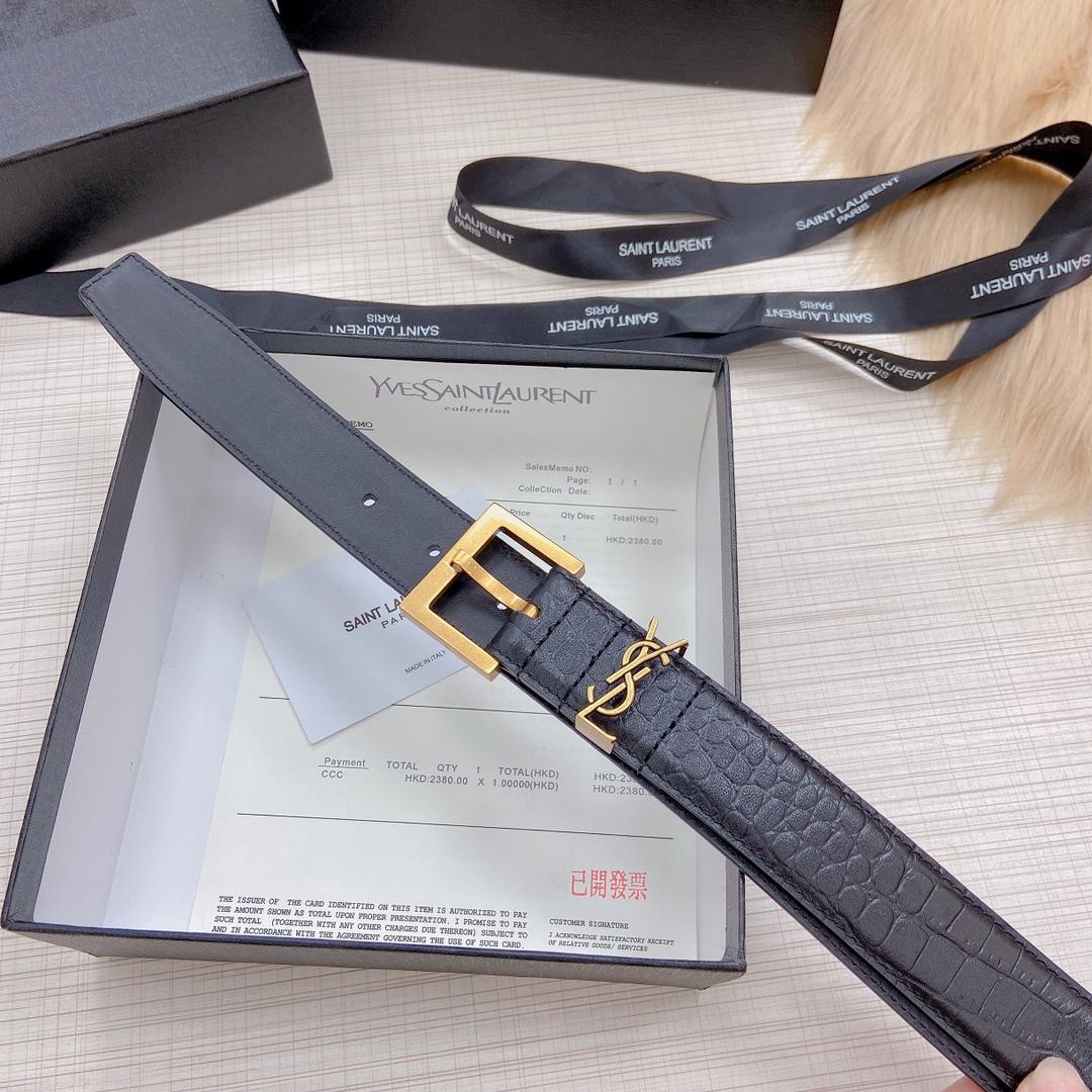 Saint Laurent Leather Belt - DopestKickz