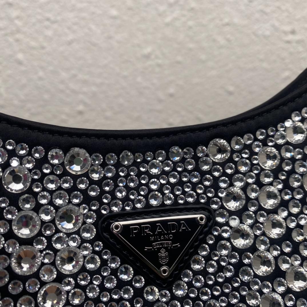 Prada Cleo Satin Bag With Crystals(22-18.5-4.5CM) - DopestKickz