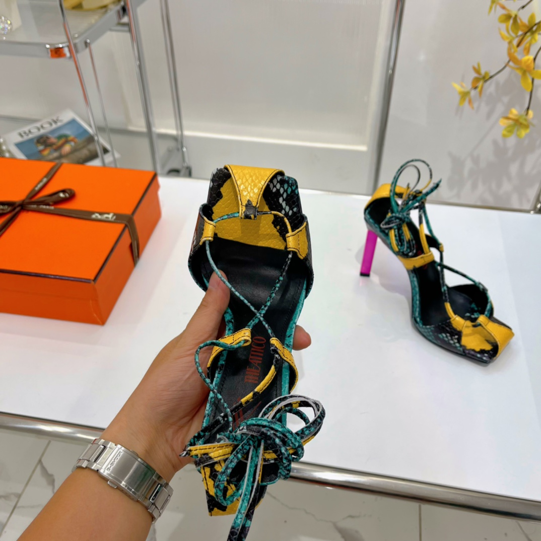 The Attico ''Adele'' Green And Yellow Sandal - DopestKickz