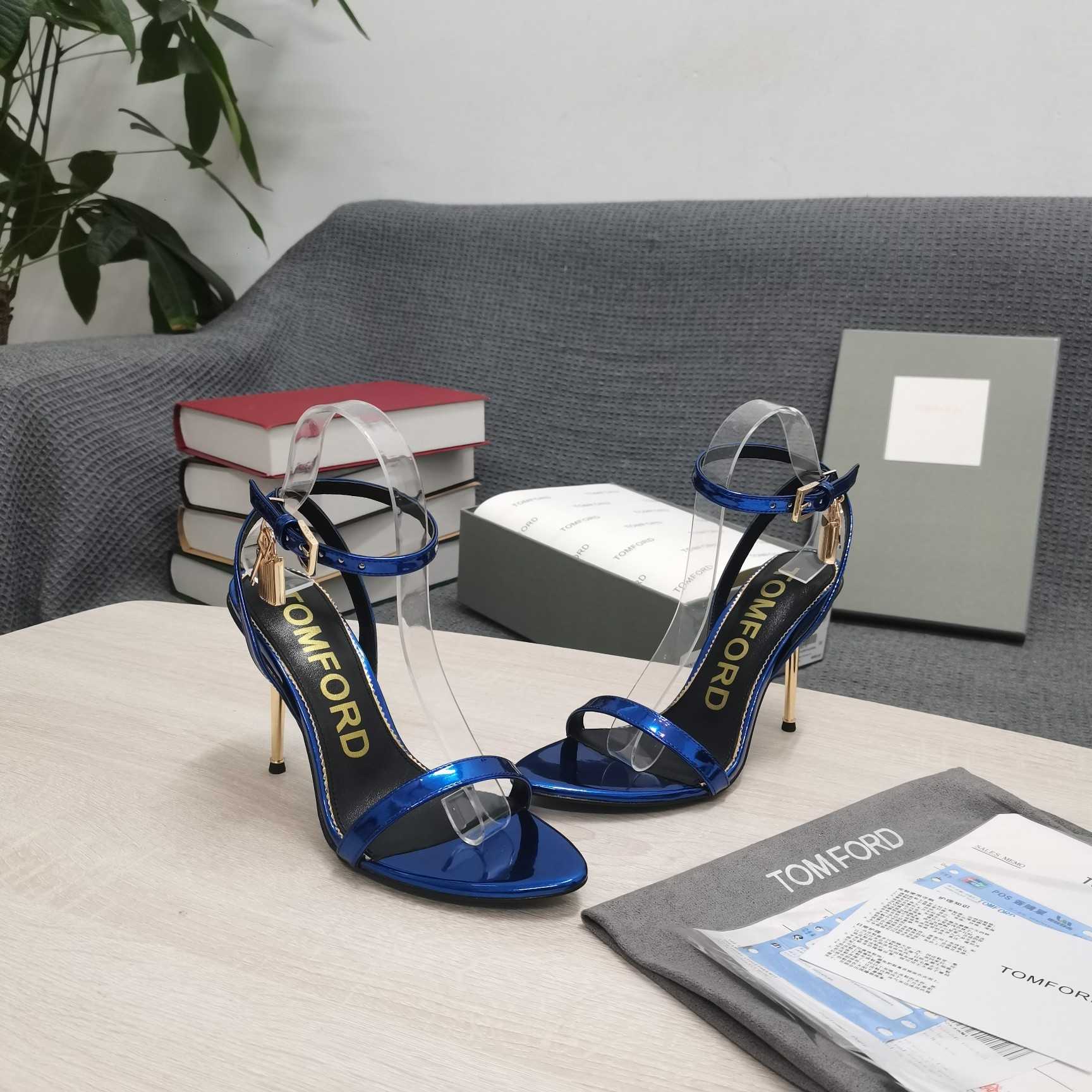 Tom Ford Satin Padlock Pointy Naked Sandal - DopestKickz