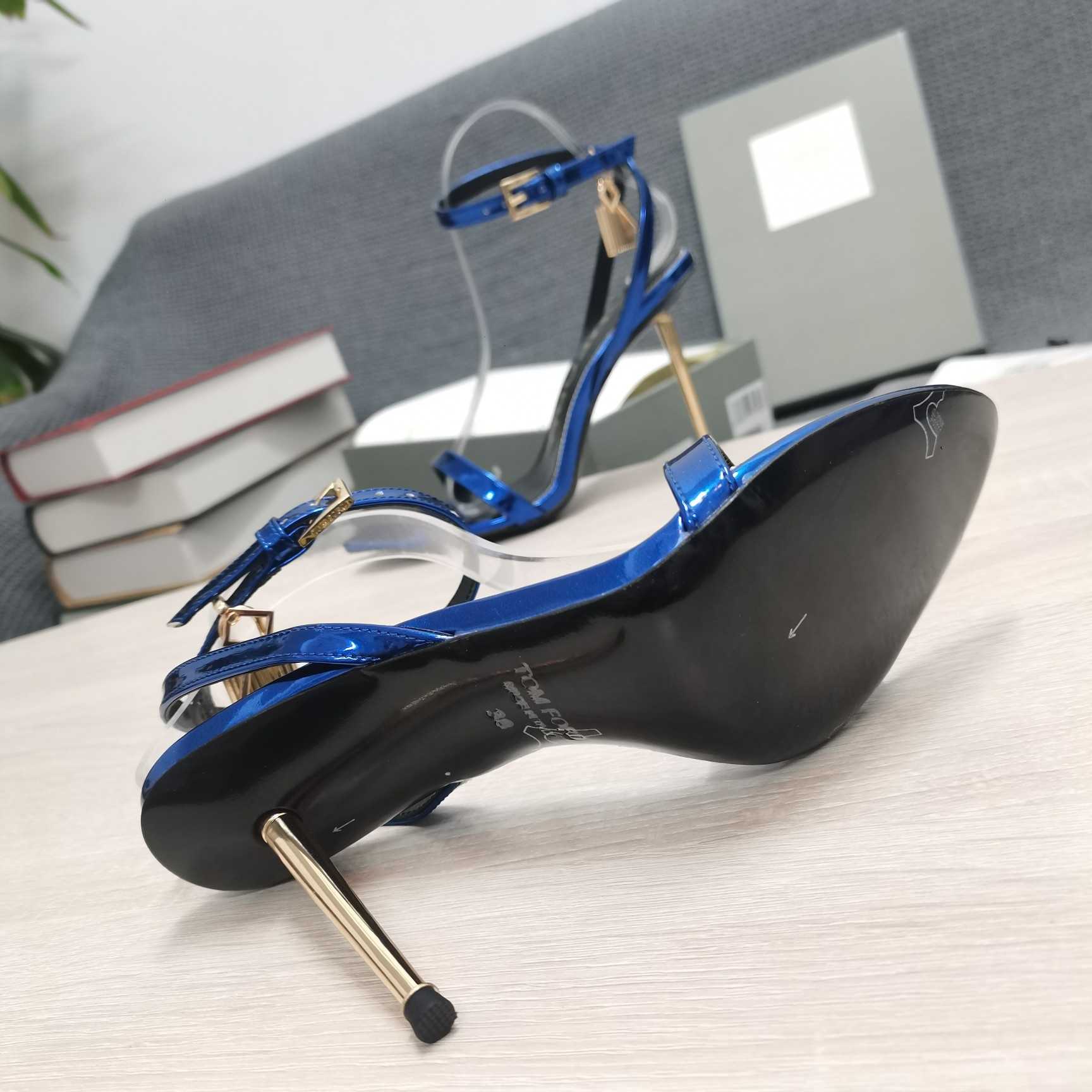 Tom Ford Satin Padlock Pointy Naked Sandal - DopestKickz