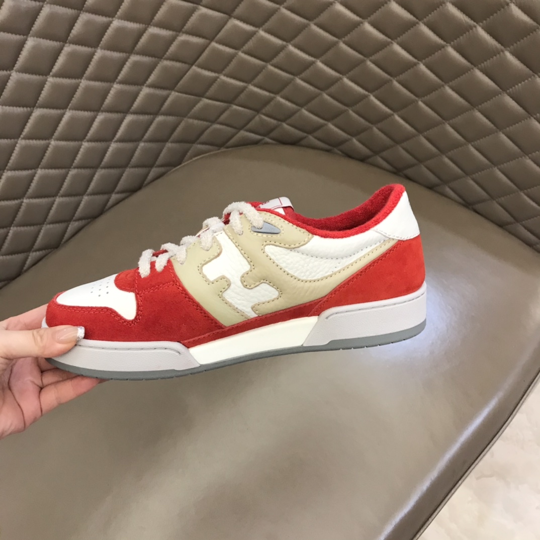 Fendi Red Leather Low-Tops Sneakers - DopestKickz