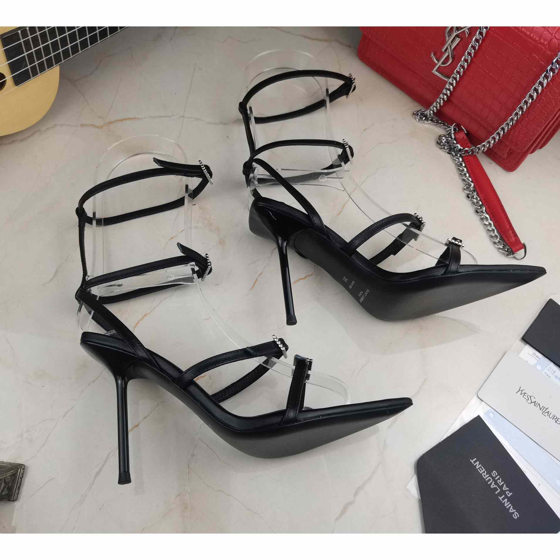 Saint Laurent Nuit Sandals In Lacquered Ayers - DopestKickz