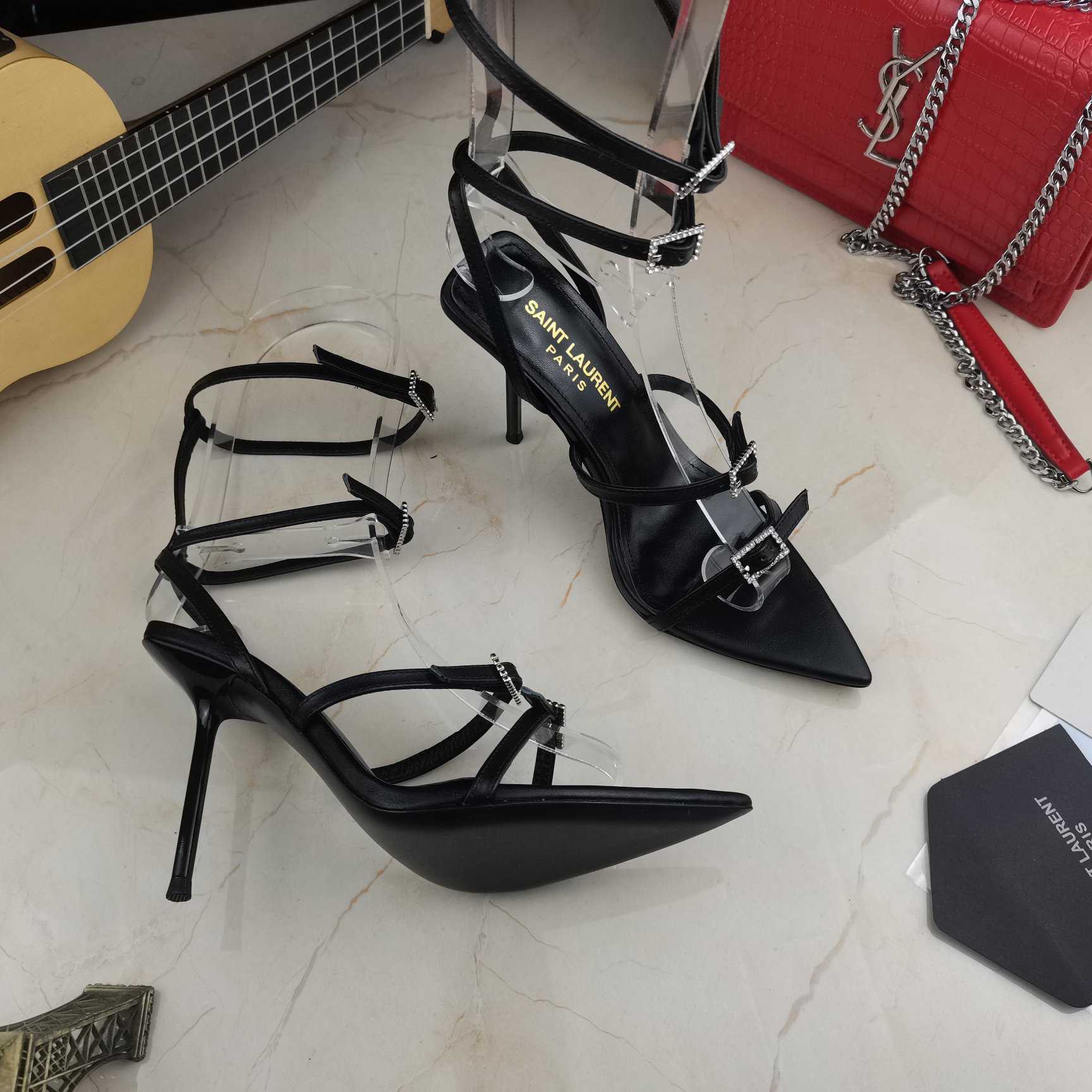 Saint Laurent Nuit Sandals In Lacquered Ayers - DopestKickz