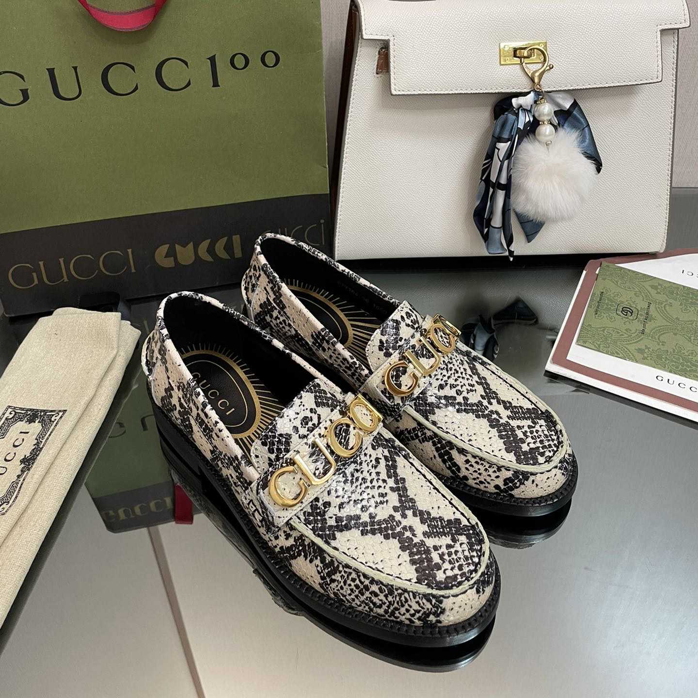 Gucci Women's Gucci Python Print Loafer - DopestKickz