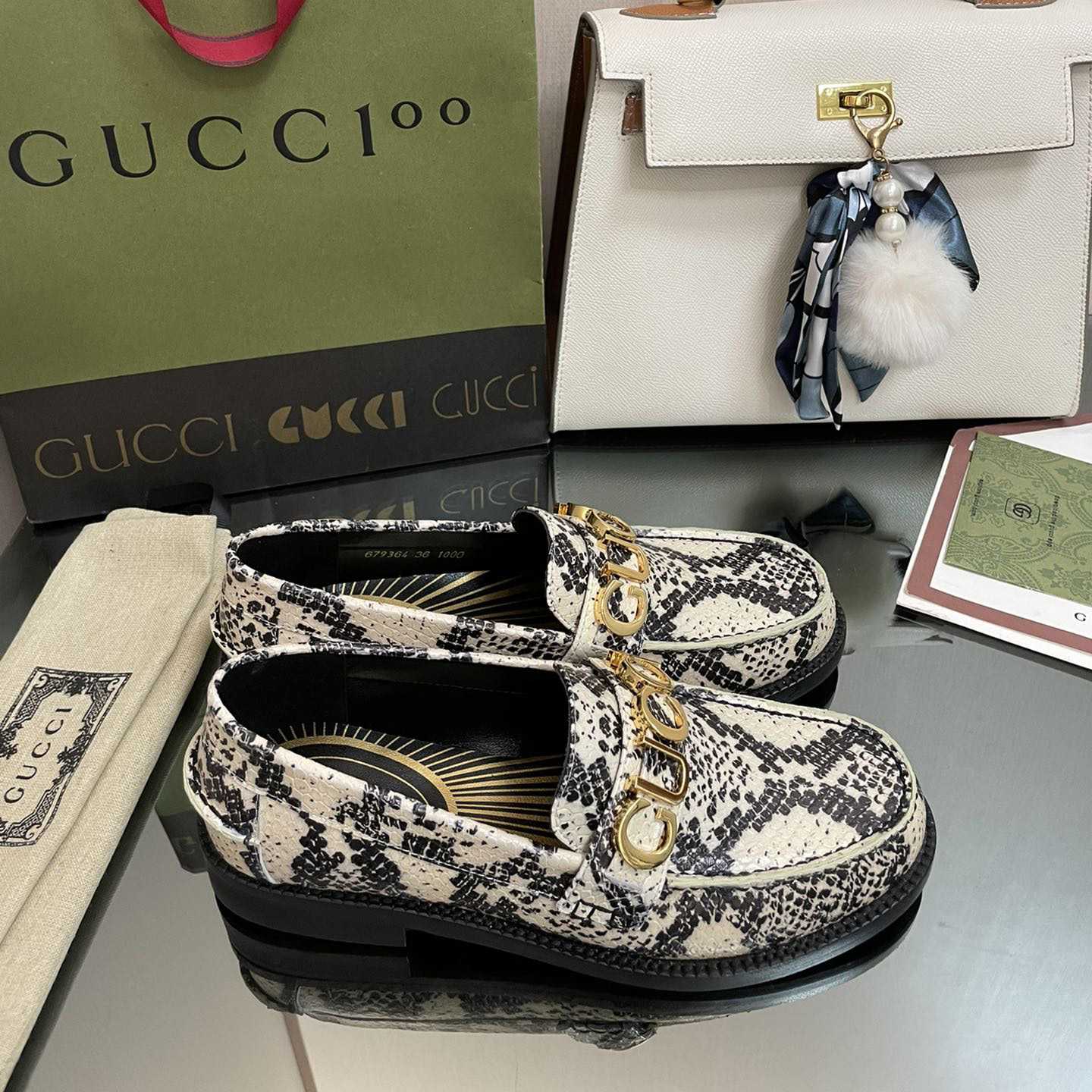 Gucci Women's Gucci Python Print Loafer - DopestKickz