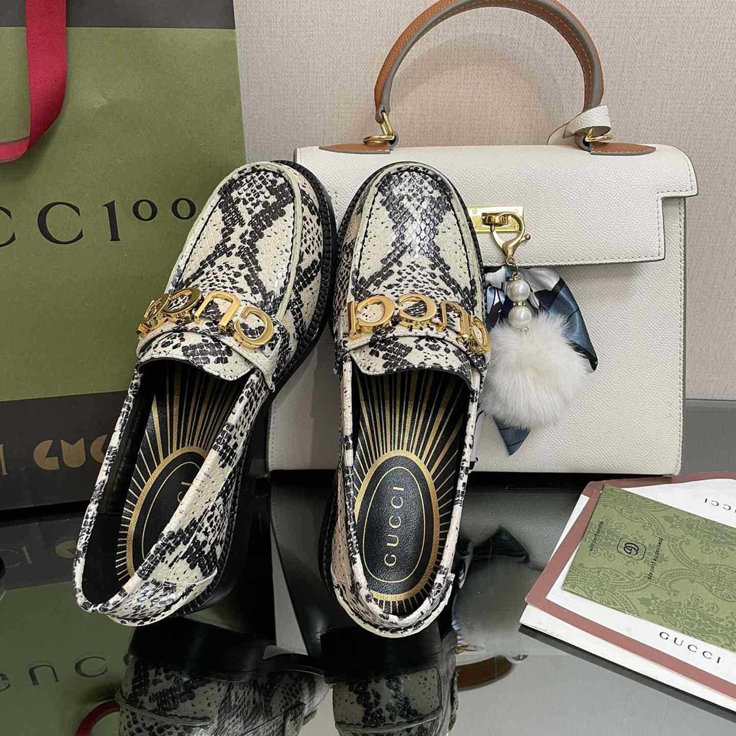 Gucci Women's Gucci Python Print Loafer - DopestKickz