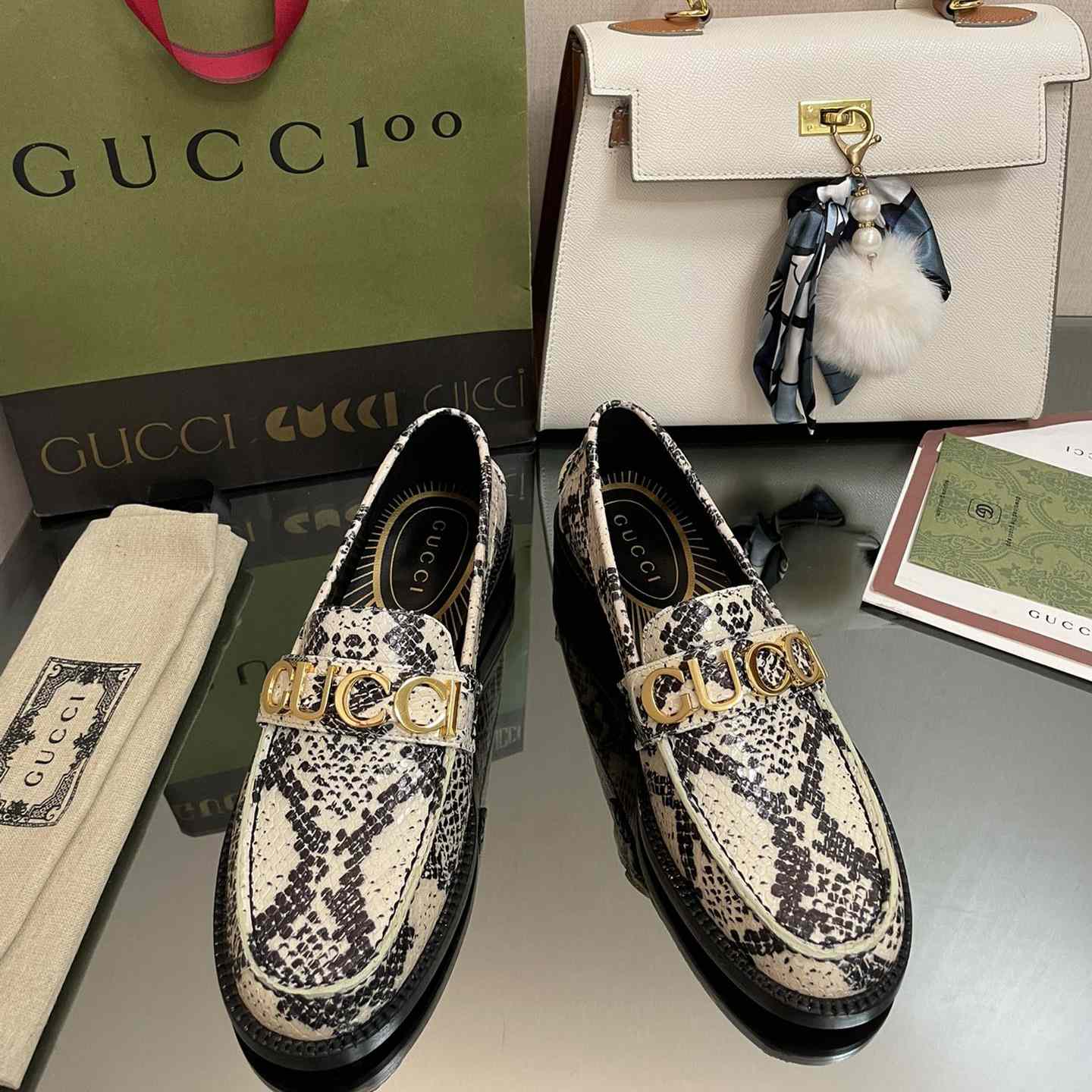 Gucci Women's Gucci Python Print Loafer - DopestKickz