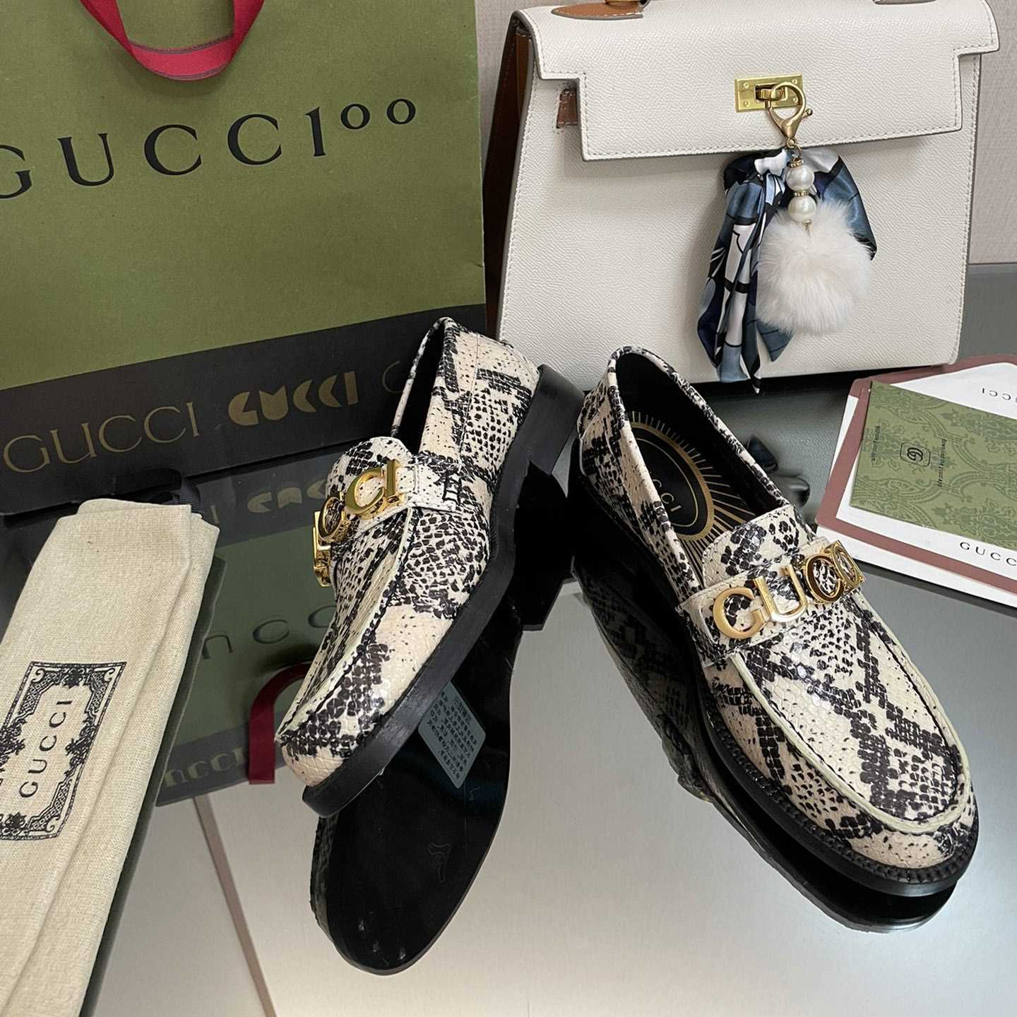 Gucci Women's Gucci Python Print Loafer - DopestKickz