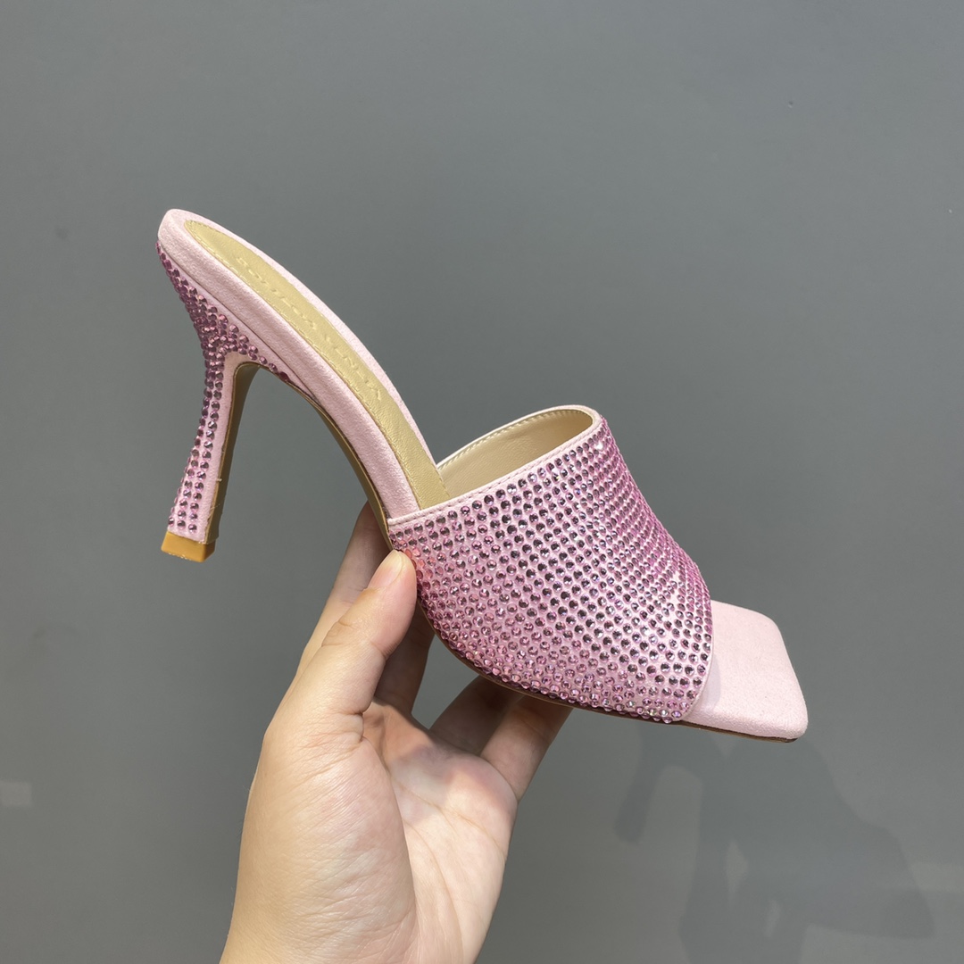 Bottega Veneta Stretch Strass-Embellished Silk Mules - DopestKickz