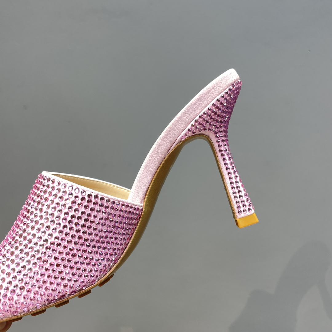 Bottega Veneta Stretch Strass-Embellished Silk Mules - DopestKickz