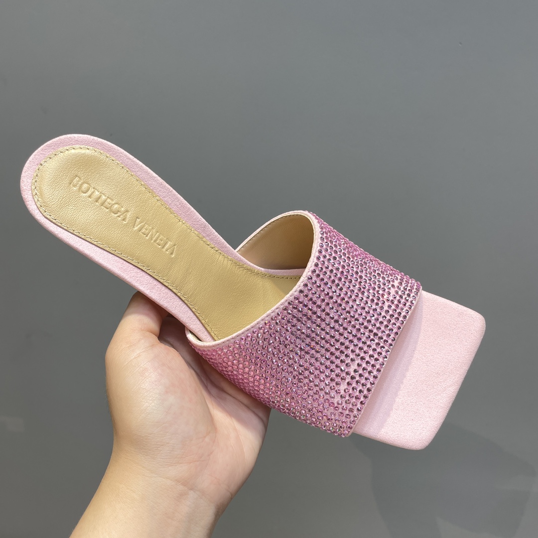 Bottega Veneta Stretch Strass-Embellished Silk Mules - DopestKickz