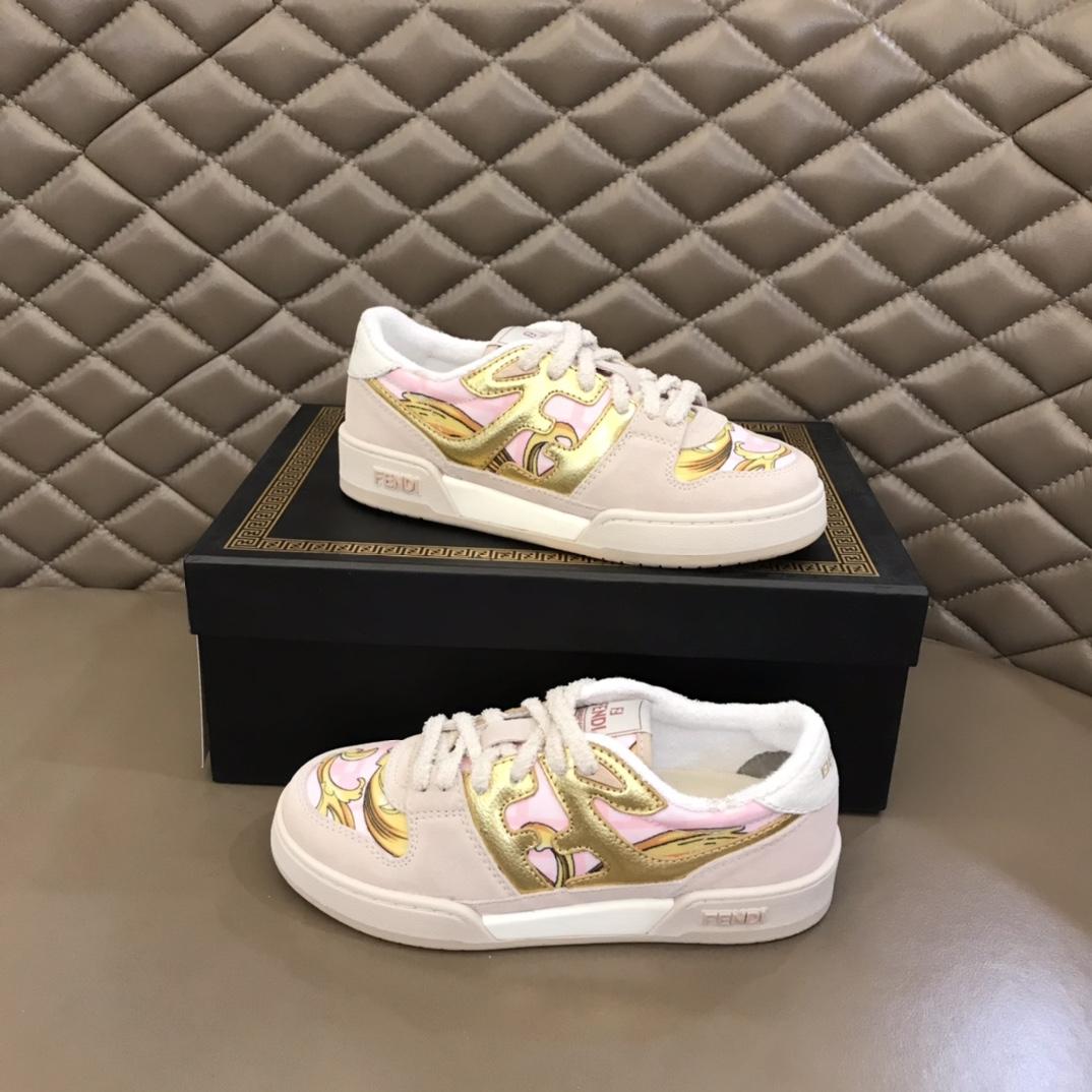 Fendi Match Fendace Printed Pink Satin Low-Tops Sneakers - DopestKickz
