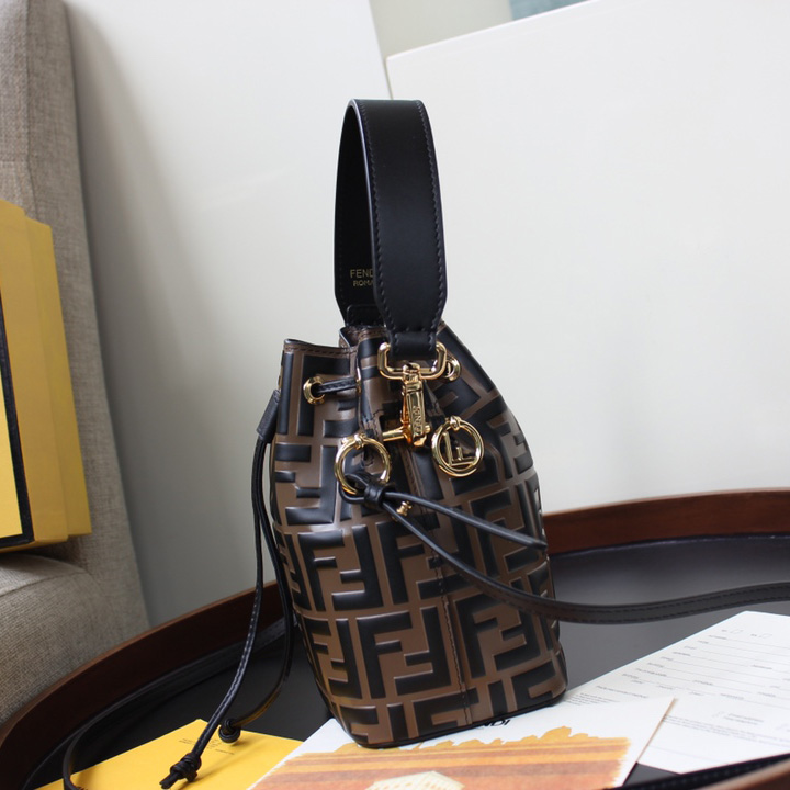 Fendi Mon Tresor Brown Leather Mini-Bag(18-12-10cm) - DopestKickz