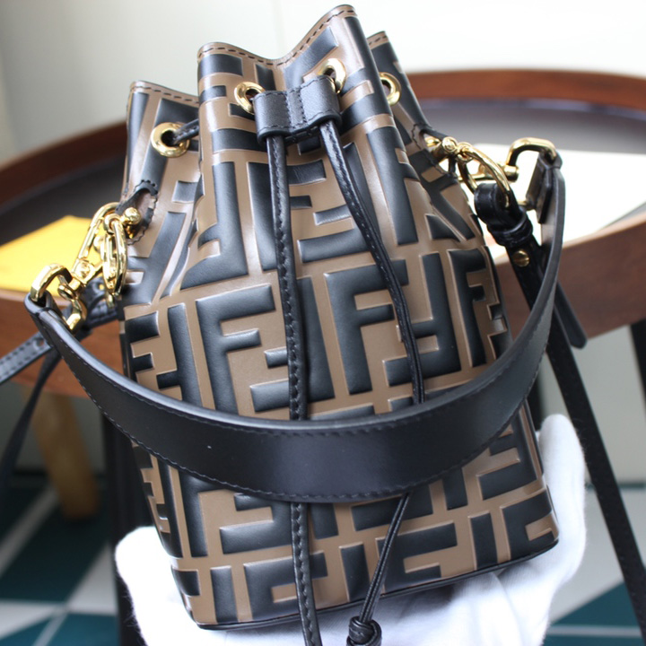 Fendi Mon Tresor Brown Leather Mini-Bag(18-12-10cm) - DopestKickz