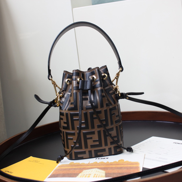 Fendi Mon Tresor Brown Leather Mini-Bag(18-12-10cm) - DopestKickz