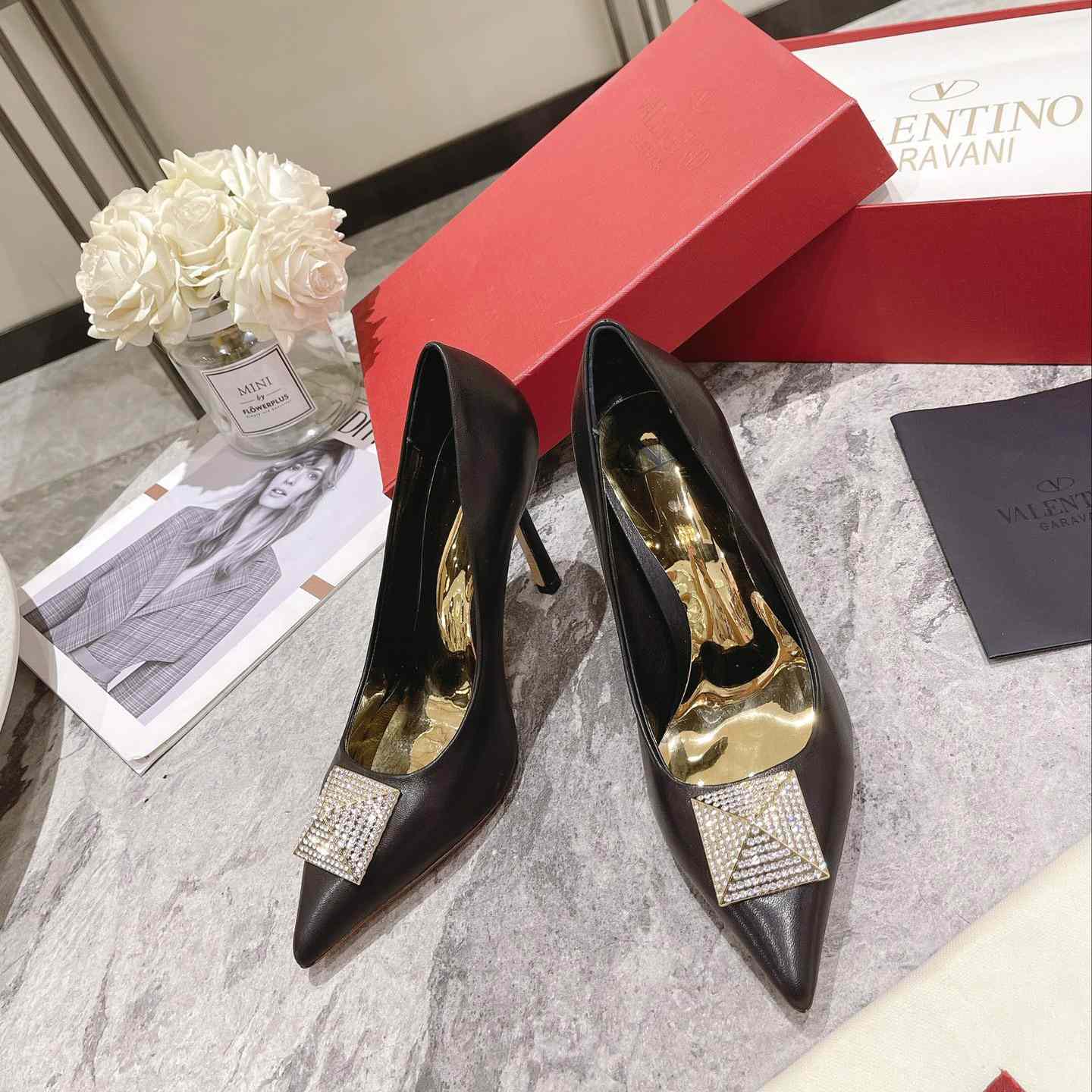 Valenti Garavani One Stud Pump With Crystal  100mm - DopestKickz