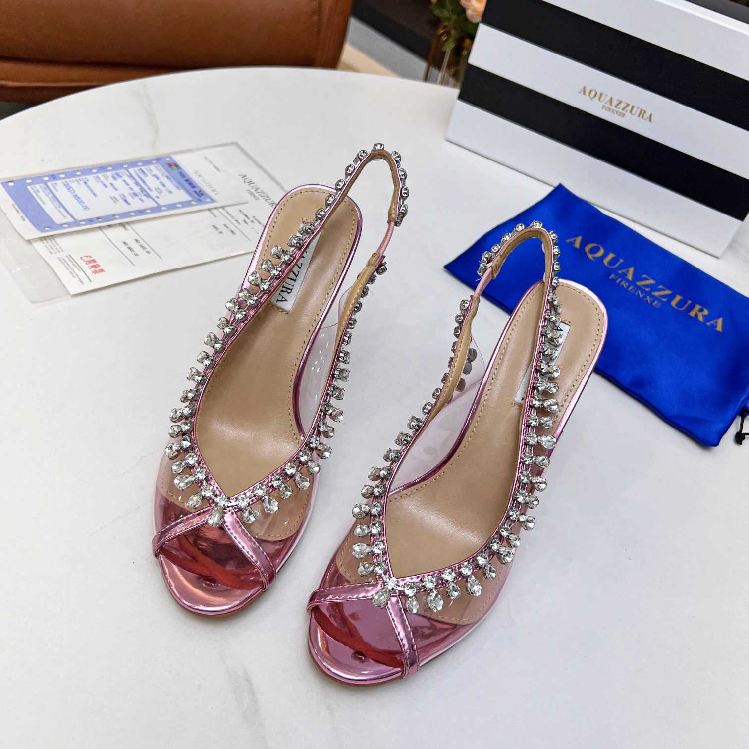 Aquazzura Temptation Crystal Sandal 105 - DopestKickz