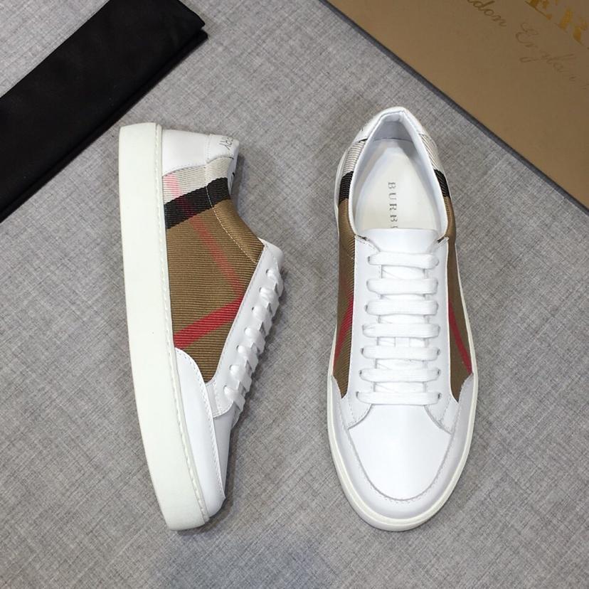 Burberry House Check And Leather Sneakers - DopestKickz
