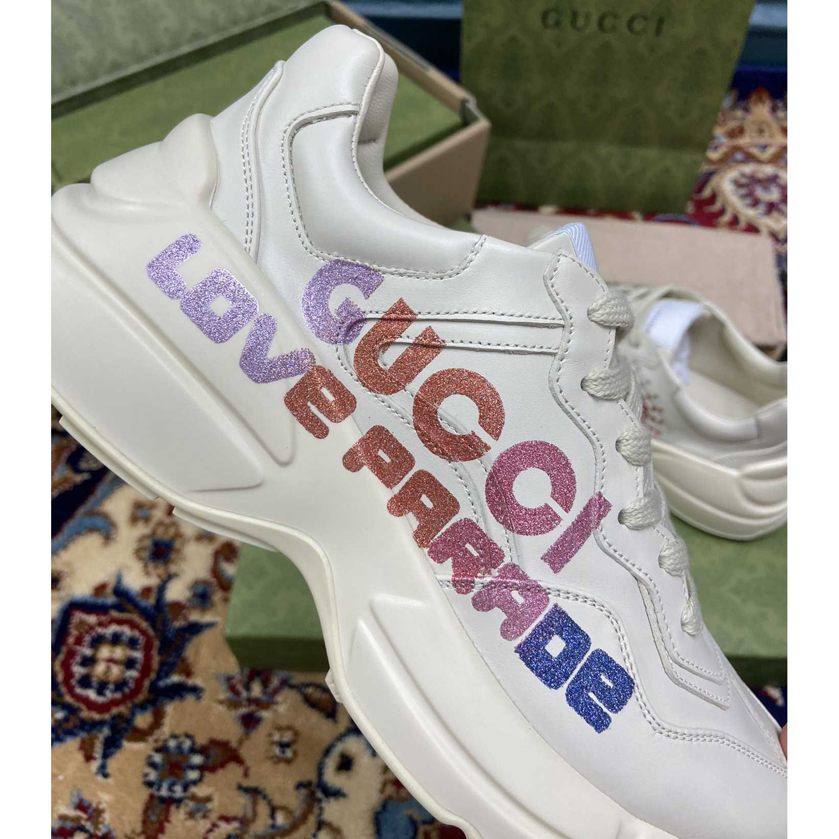 Gucci Women's Rhyton Gucci Love Parade Sneaker - DopestKickz